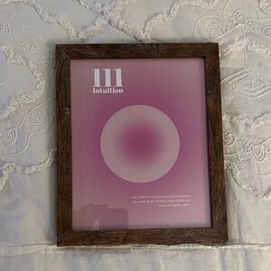 Intuition 111 Pink Gradient Wall Art in Wooden Frame